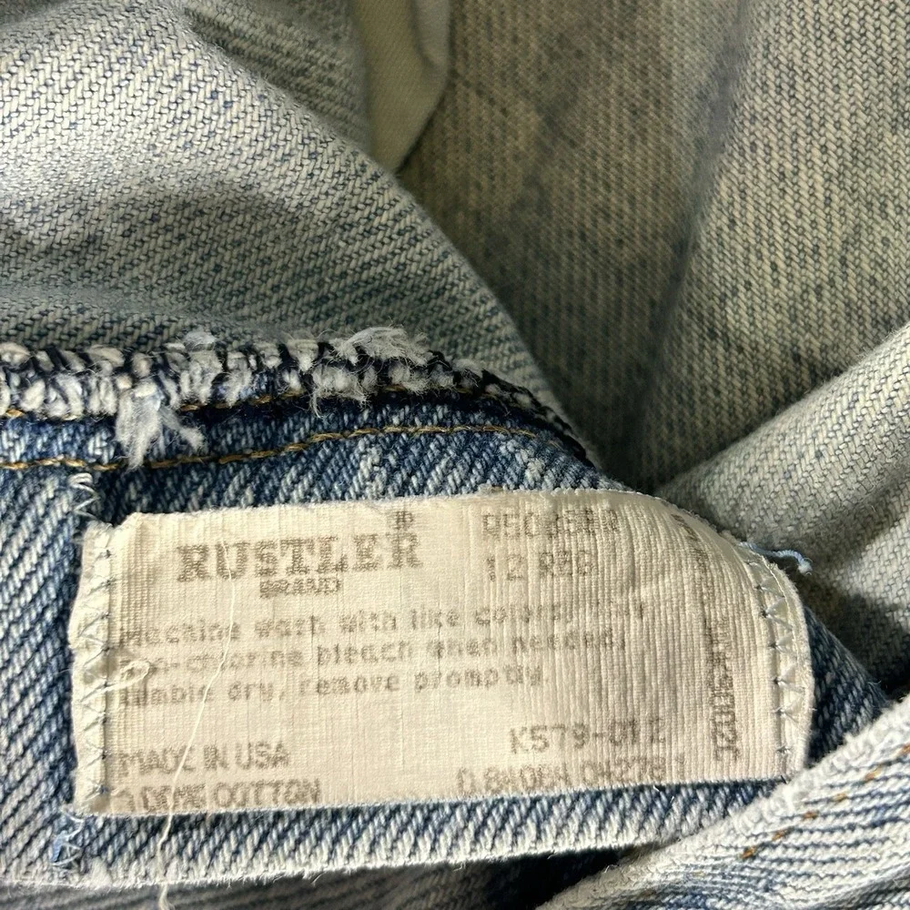 Vintage 80s Light Wash Straight Leg Jeans Boys Size 12‎ Denim USA Made Rustler